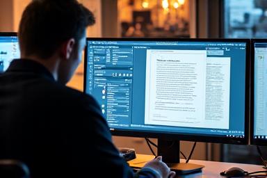 Typesetting in progress on computer screen
